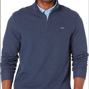 Vineyard Vines navy pin stripe quarter zip